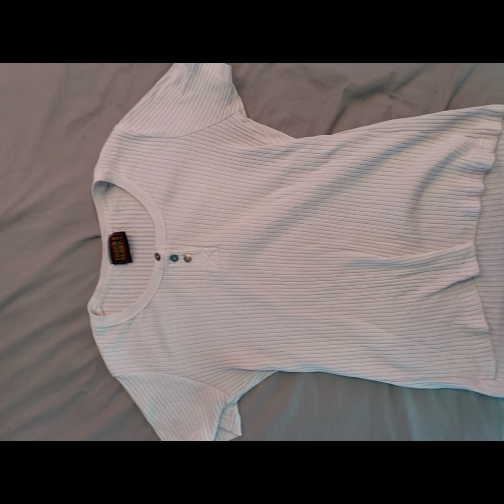 white short sleeve button up